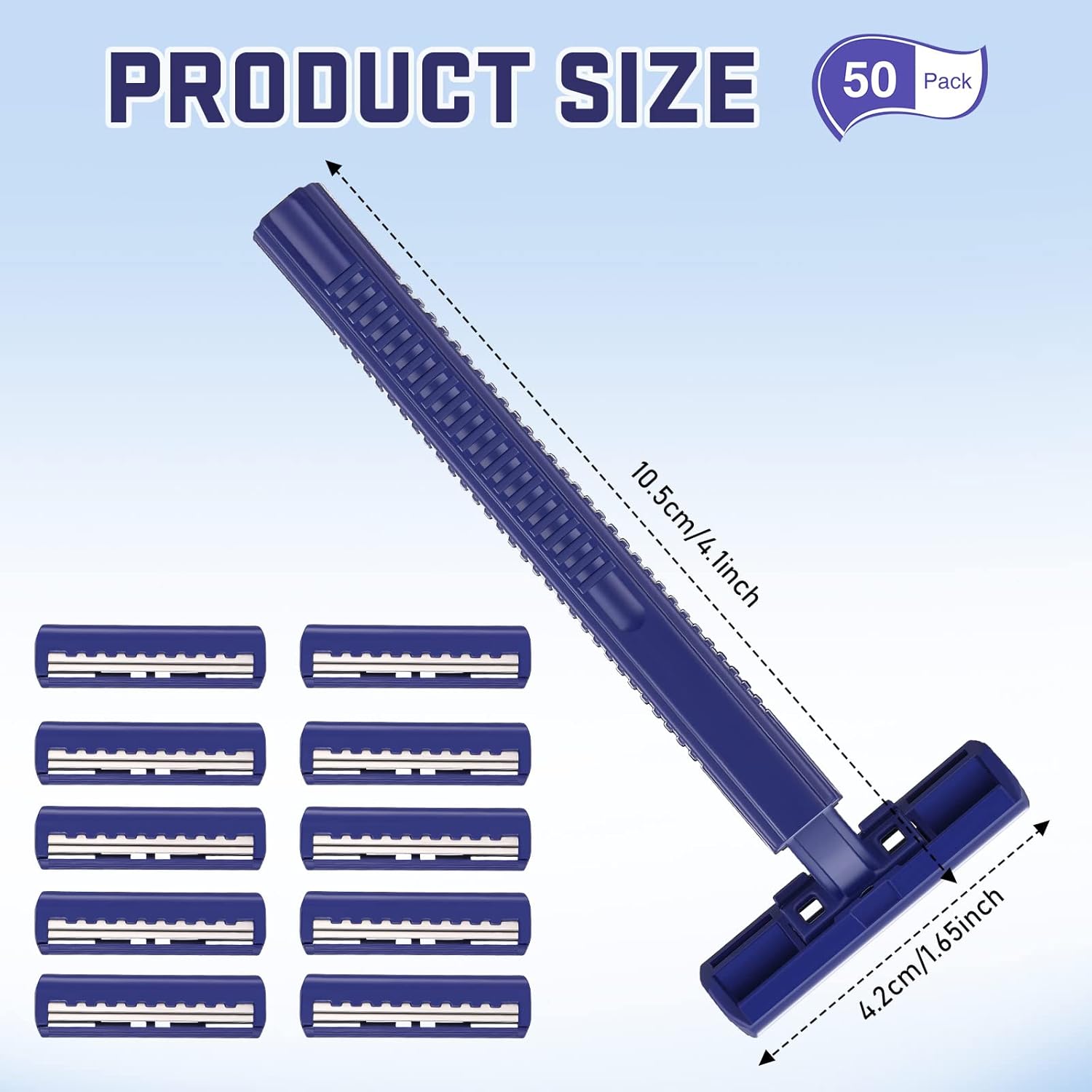 Double-blade stainless steel disposable razor - Image 2